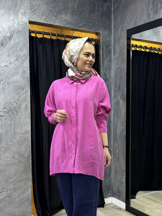Nuss Oversize Gömlek FUŞYA - 4