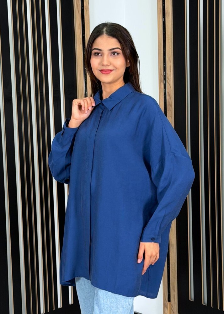 Nuss Oversize Gömlek İNDİGO