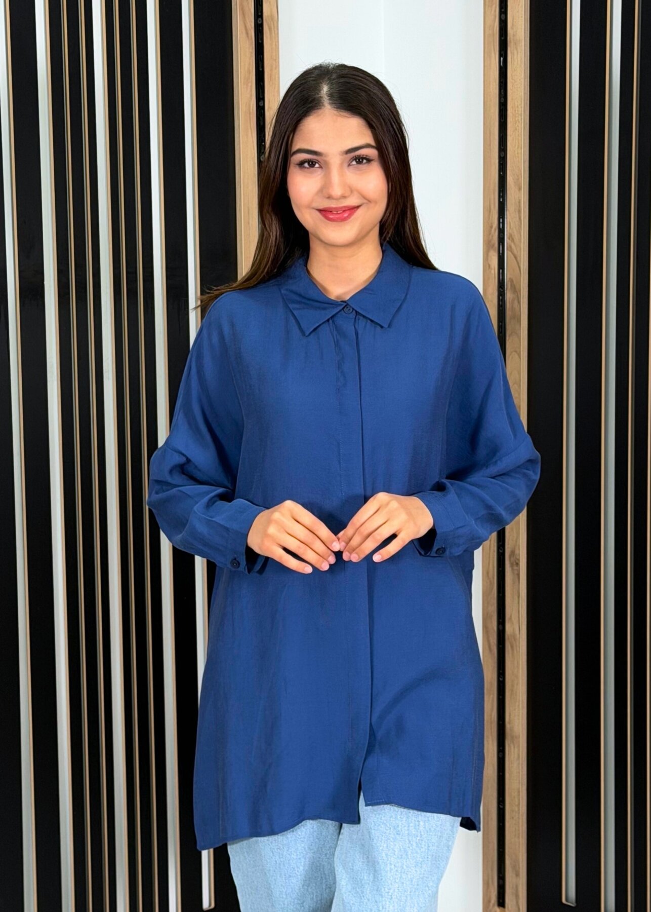 Nuss Oversize Gömlek İNDİGO - 3