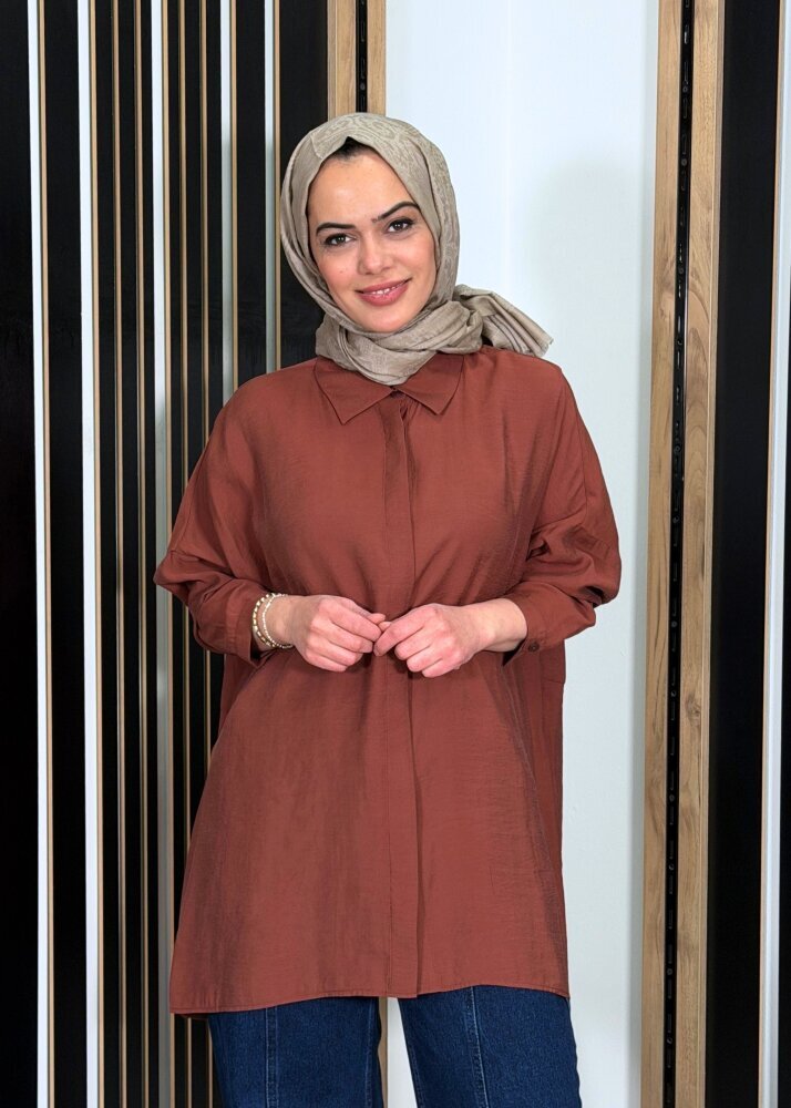 Nuss Oversize Gömlek Krokan - 2