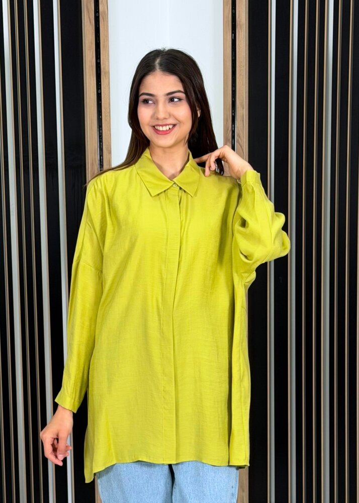 Nuss Oversize Gömlek LİME - 2