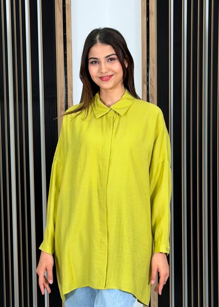 Nuss Oversize Gömlek LİME - 3