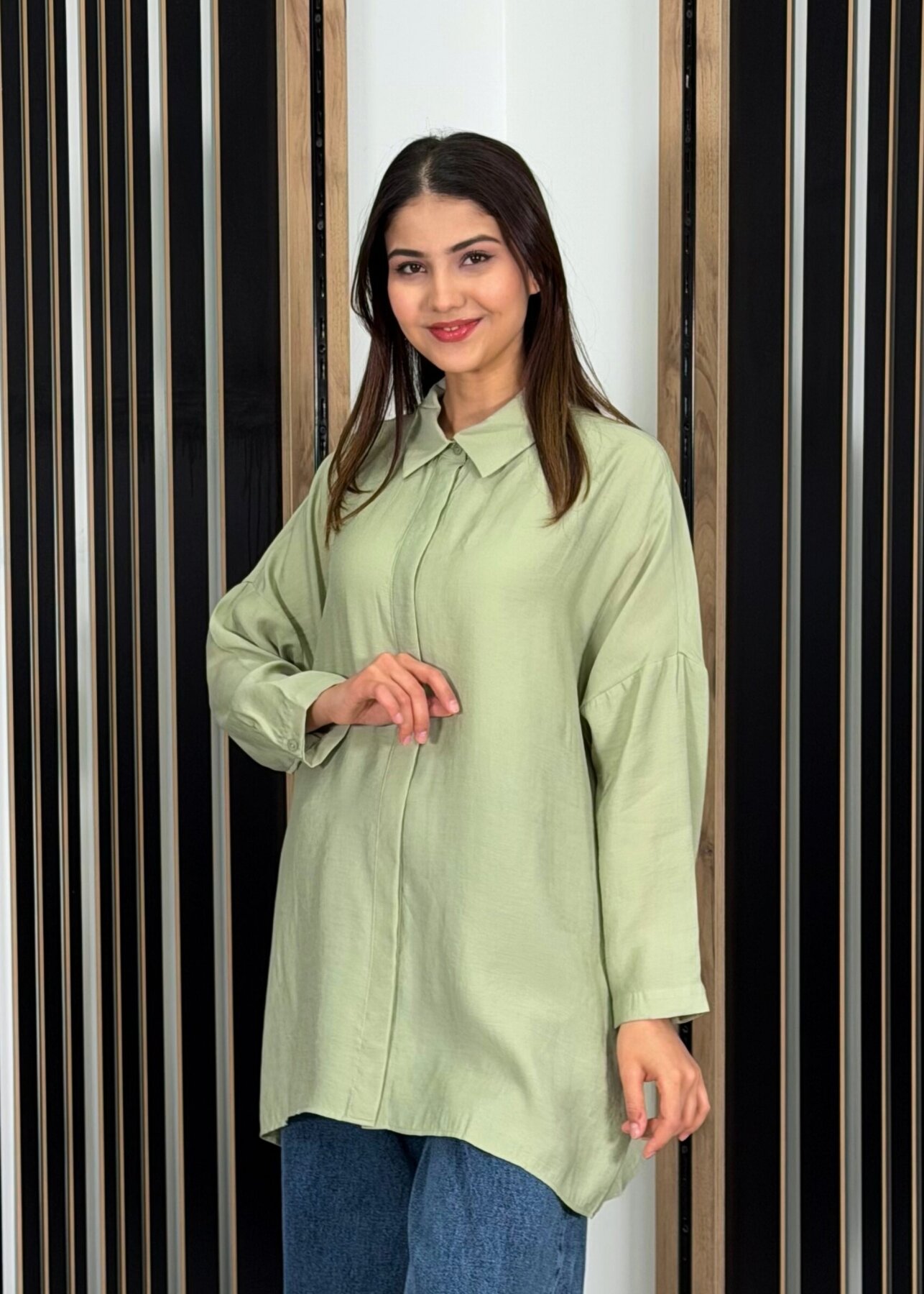 Nuss Oversize Gömlek Menta - 2