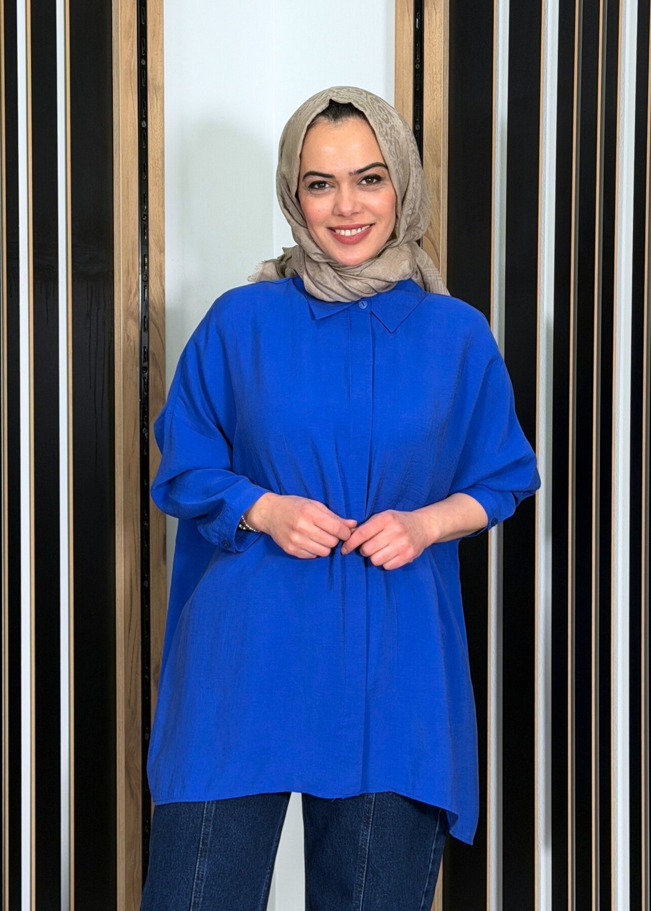 Nuss Oversize Gömlek Napoli Blue - 2