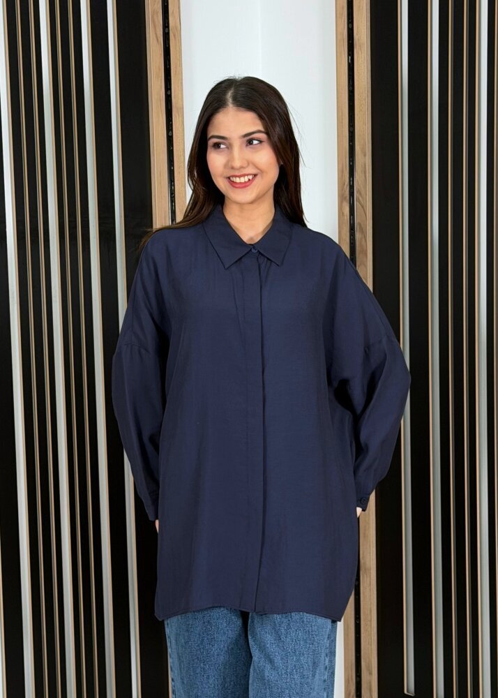 Nuss Oversize Gömlek Navy - 2