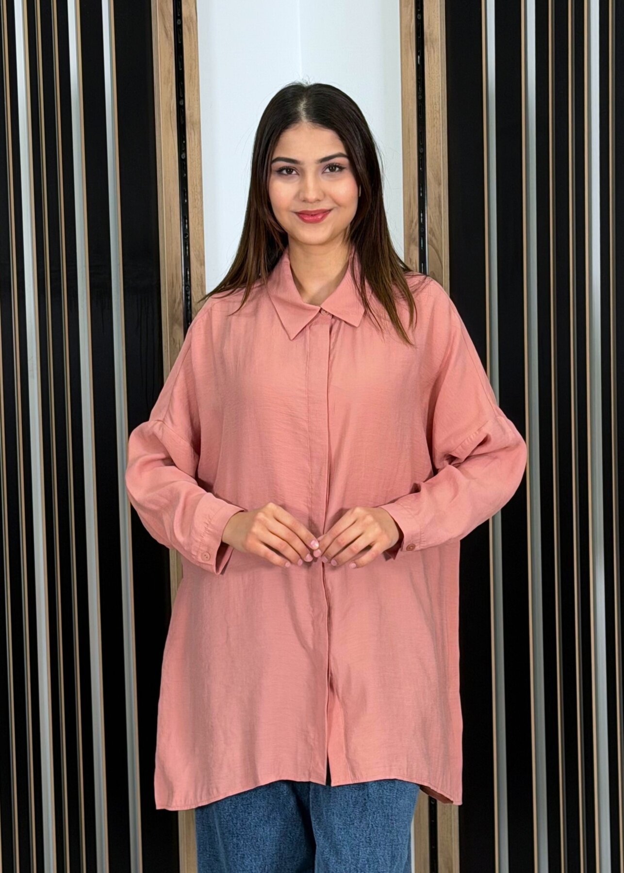 Nuss Oversize Gömlek Nude - 2