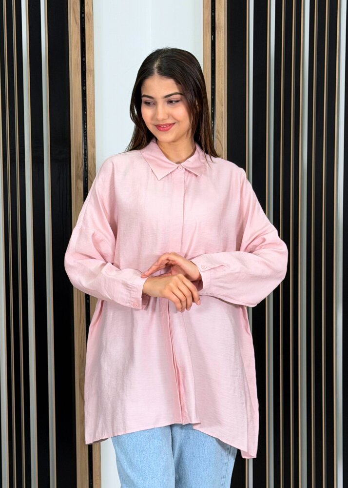 Nuss Oversize Gömlek PUDRA - 3