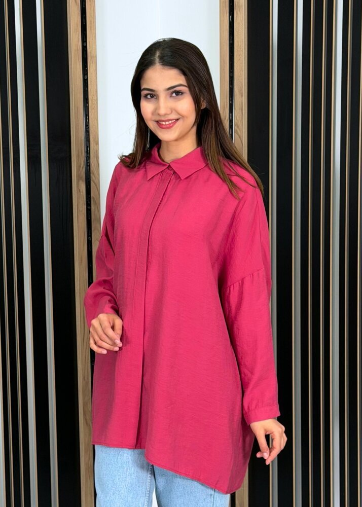 Nuss Oversize Gömlek Red Plum