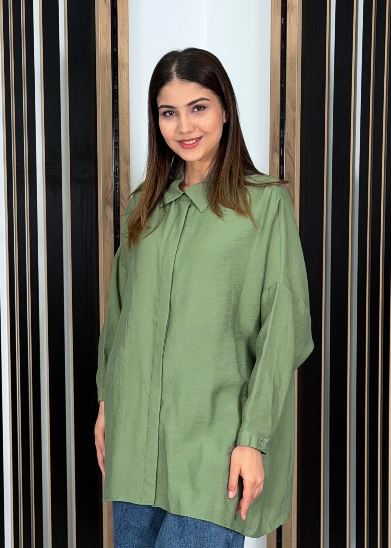 Nuss Oversize Gömlek Sarmaşık - 2