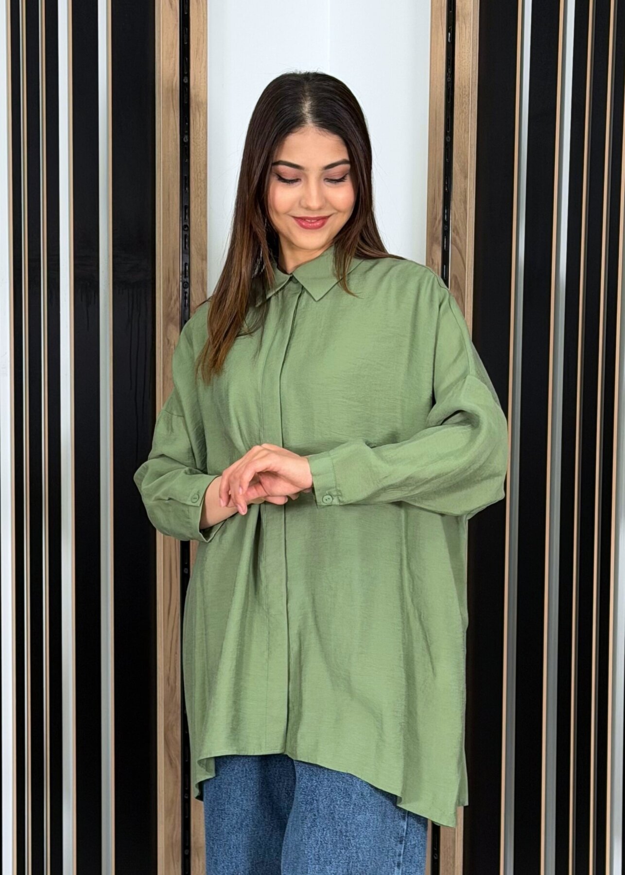 Nuss Oversize Gömlek Sarmaşık - 3