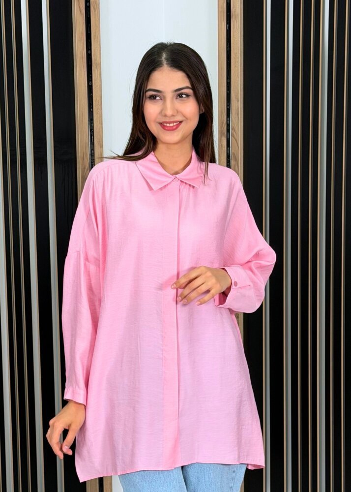 Nuss Oversize Gömlek Şeker Pembe