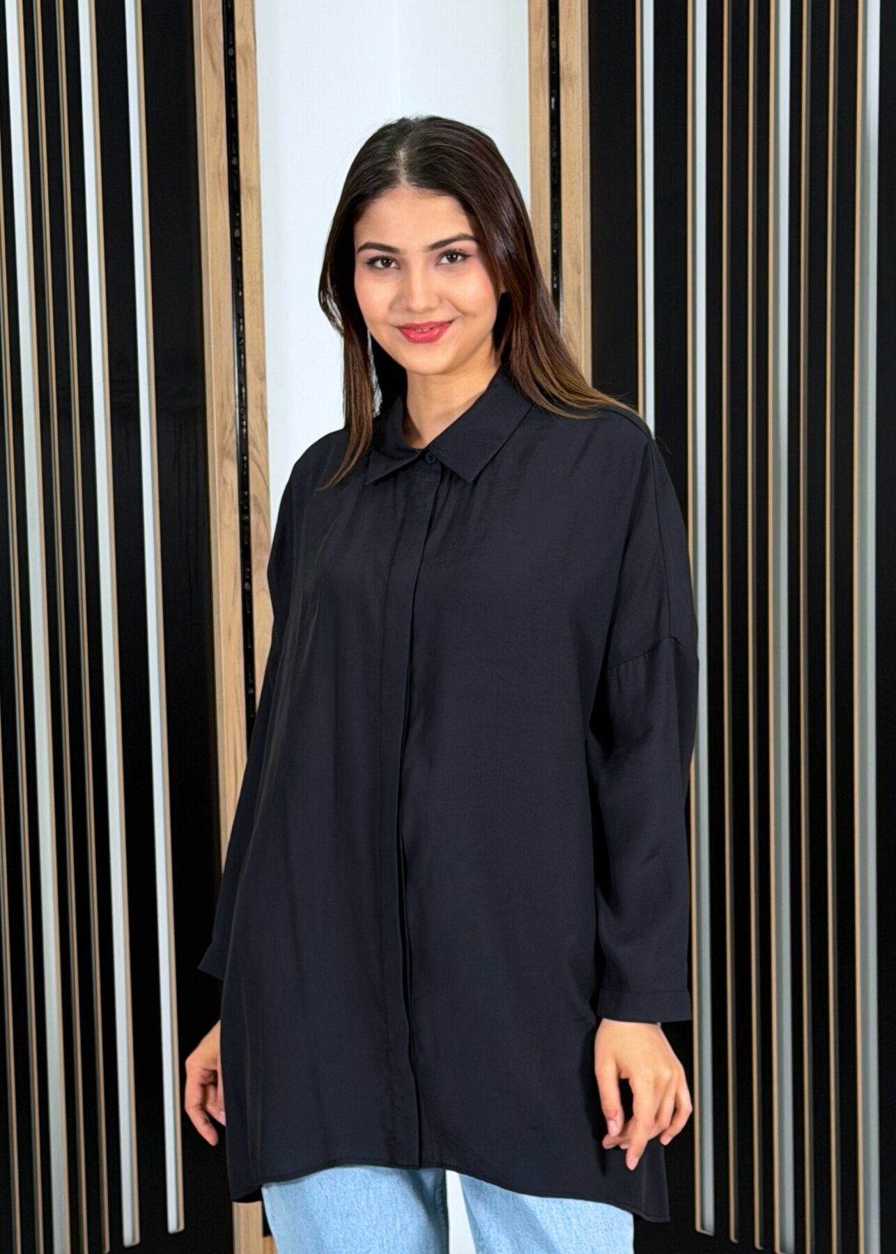 Nuss Oversize Gömlek SİYAH - 2