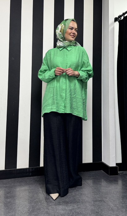 Nuss Oversize Gömlek YEŞİL - 2