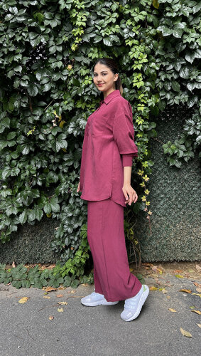 Nuss Pantolonlu Gömlek Takım BORDO - 3