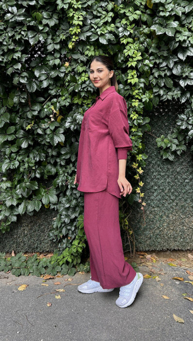 Nuss Pantolonlu Gömlek Takım BORDO - 3