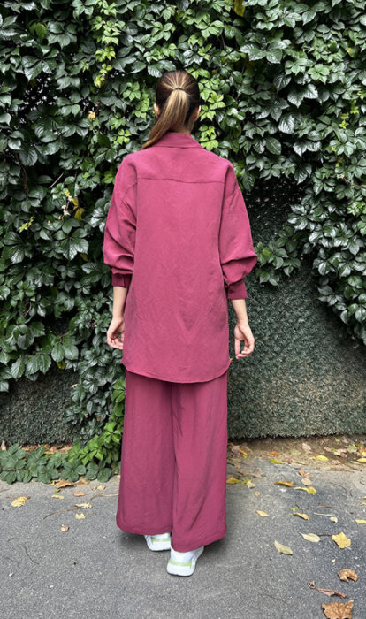 Nuss Pantolonlu Gömlek Takım BORDO - 4