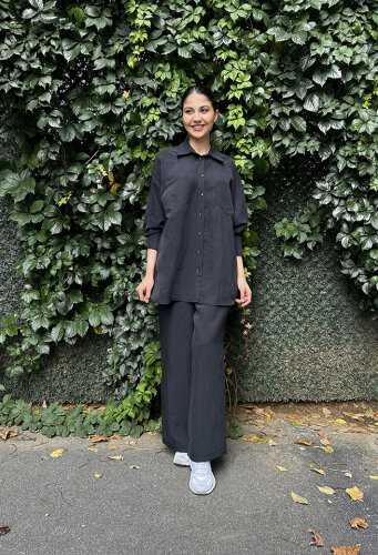 Nuss Pantolonlu Gömlek Takım SİYAH - 3