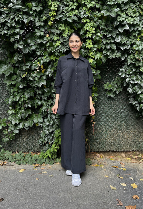 Nuss Pantolonlu Gömlek Takım SİYAH - 3