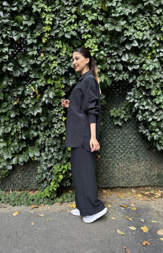 Nuss Pantolonlu Gömlek Takım SİYAH 