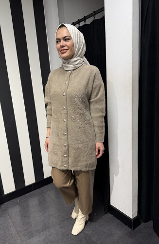 Nuss Pullu Yumoş Hırka BEJ - 5