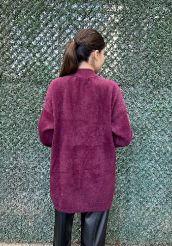 Nuss Pullu Yumoş Hırka BORDO - 5