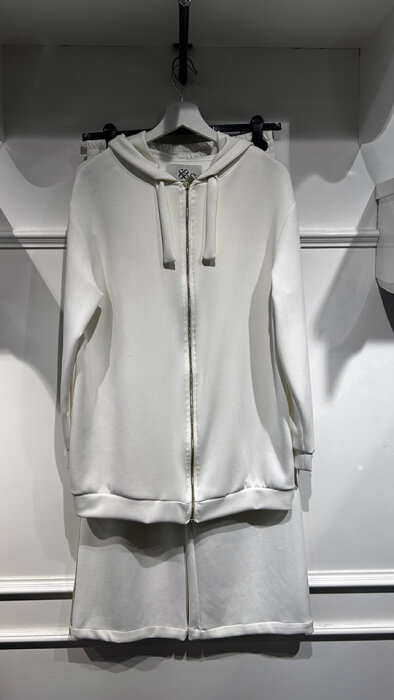 Omelya Arkası Baskılı Kapişonlu Ceket EKRU - 1