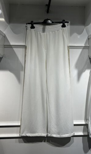 Omelya Yanları Baskılı Beli Büzgülü Pantolon EKRU EKRU