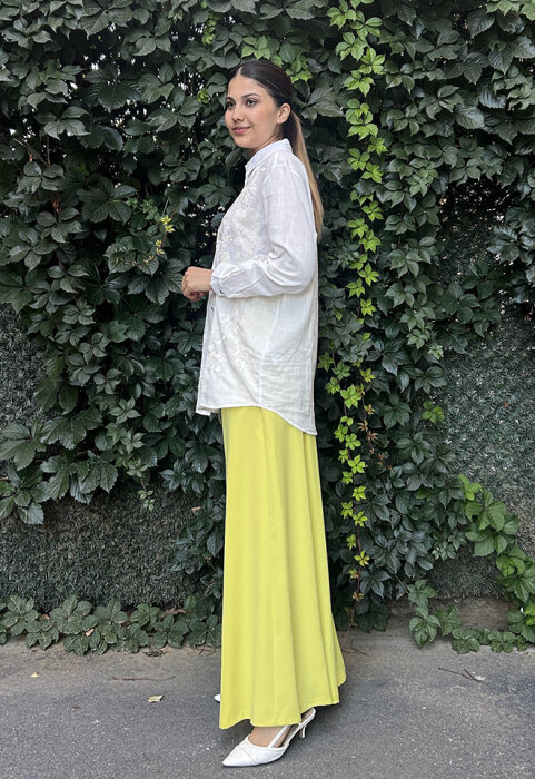 Orfeo Collection Önü Nakışlı Gömlek EKRU - 2