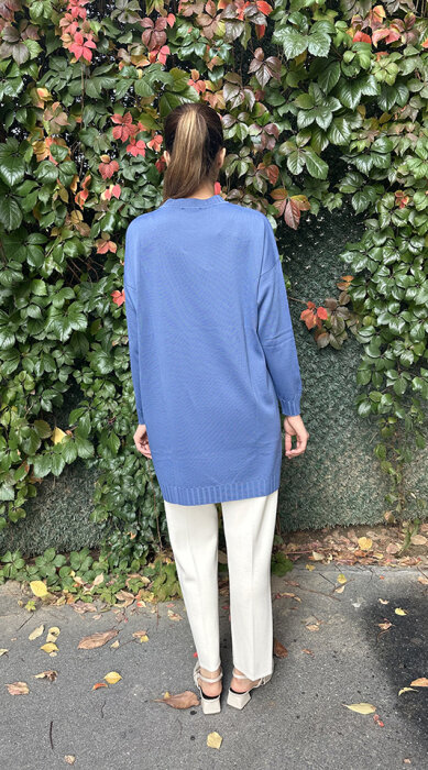 Orhan Omuzu Düğme Detaylı Tunik İNDİGO - 3