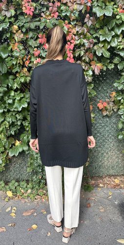 Orhan Omuzu Düğme Detaylı Tunik SİYAH - 3