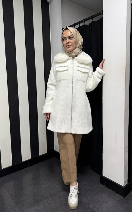 Orhan Önü Taşlı Angora Kap EKRU - 1