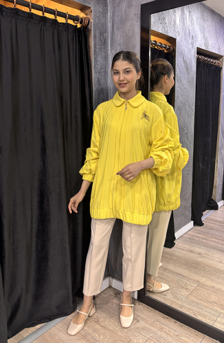 Qupra Bomber Ceket SARI 