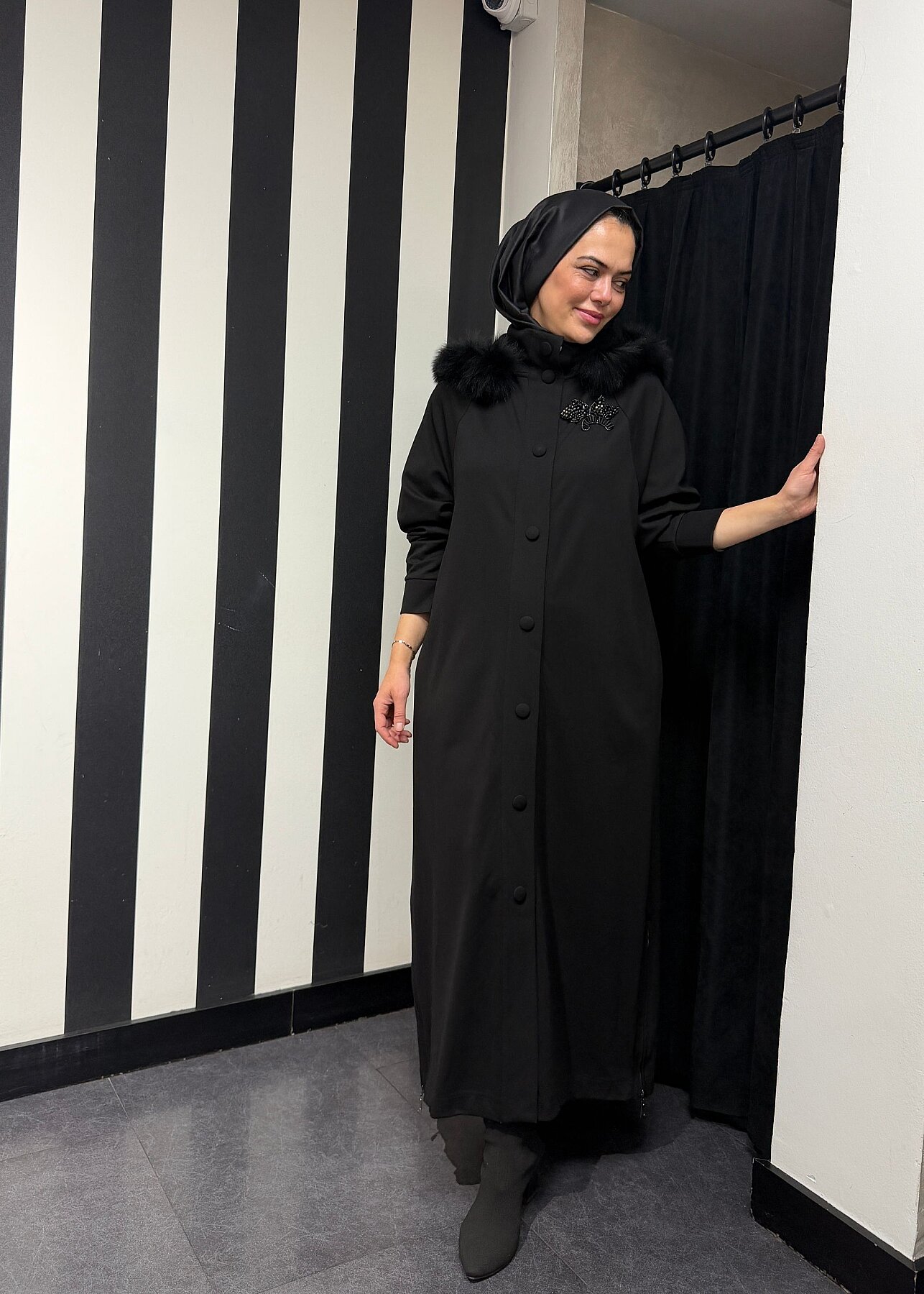 Qupra Çıtçıtlı Çelik Örme Kap SİYAH - 3