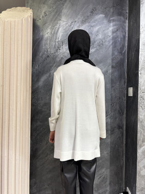 Qupra Kapak Detaylı Tunik EKRU - 4