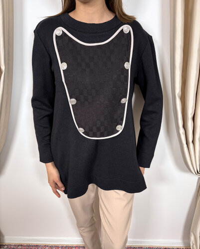 Qupra Kapak Detaylı Tunik SİYAH - 4