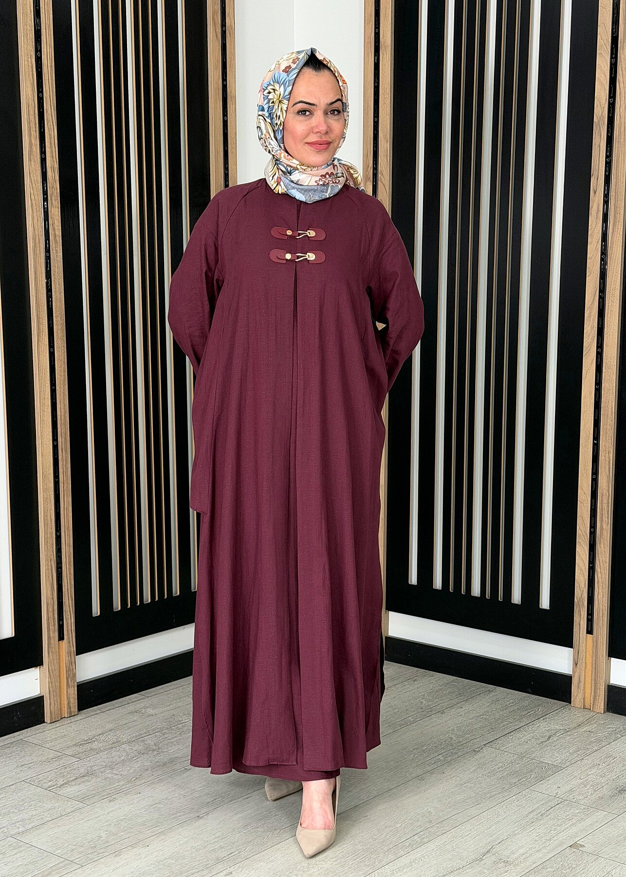 Qupra Kemer Aksesuarlı İkili Elbise MÜRDÜM - 3