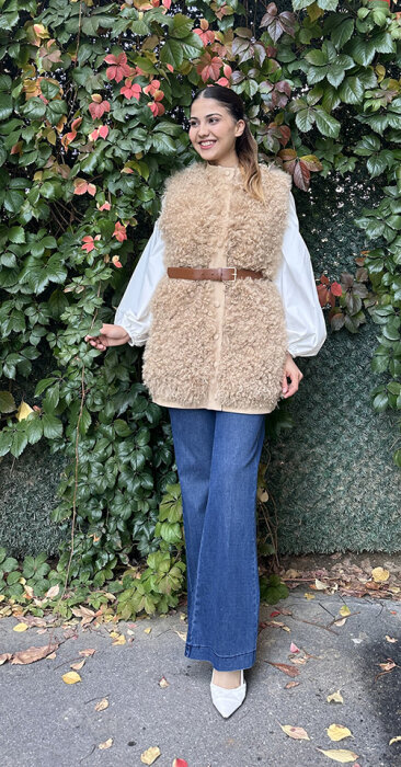 Qupra Kürklü Yelek CAMEL - 2