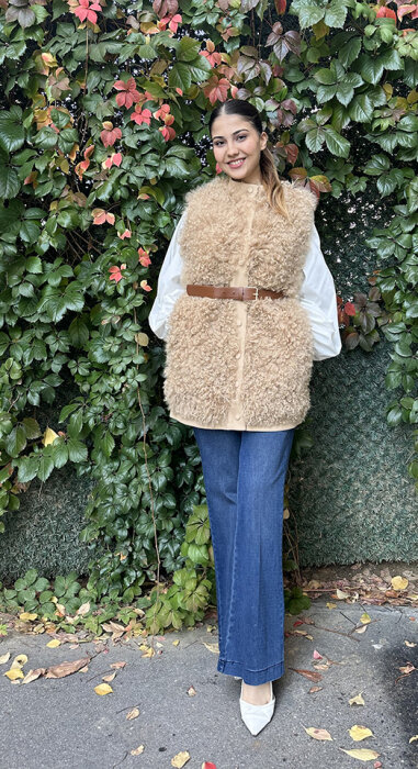 Qupra Kürklü Yelek CAMEL - 1