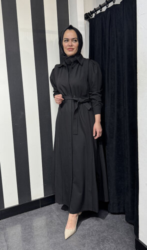 Qupra Nakış Detaylı Elbise SİYAH - QUPRA