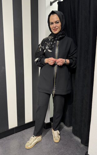 Qupra Omuzu Aksesuarlı Takım SİYAH - 2