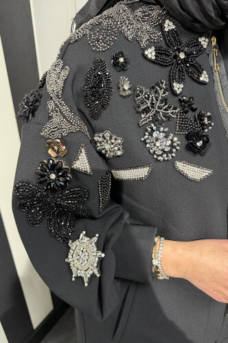 Qupra Omuzu Aksesuarlı Takım SİYAH - 4