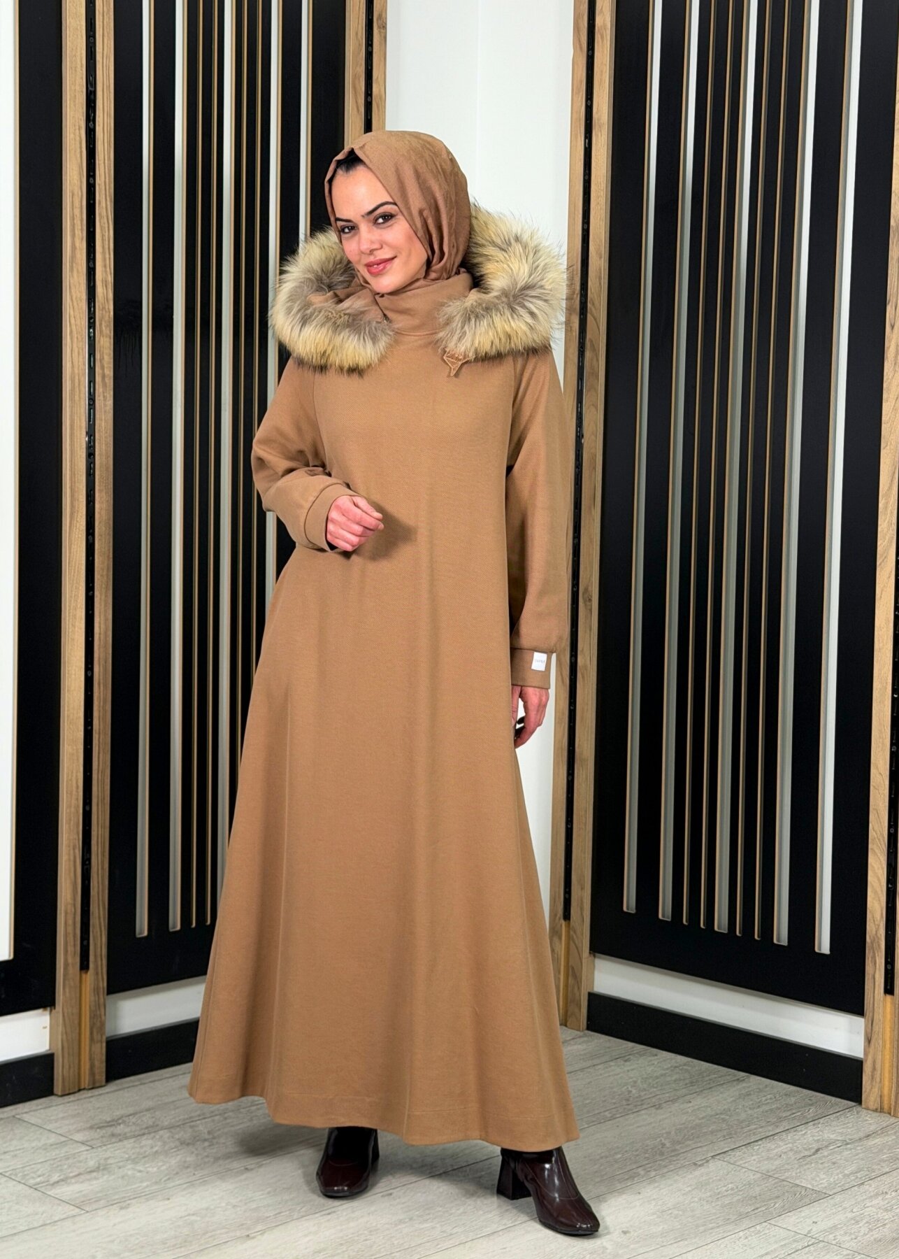 Qupra Safor Elbise CAMEL - 1