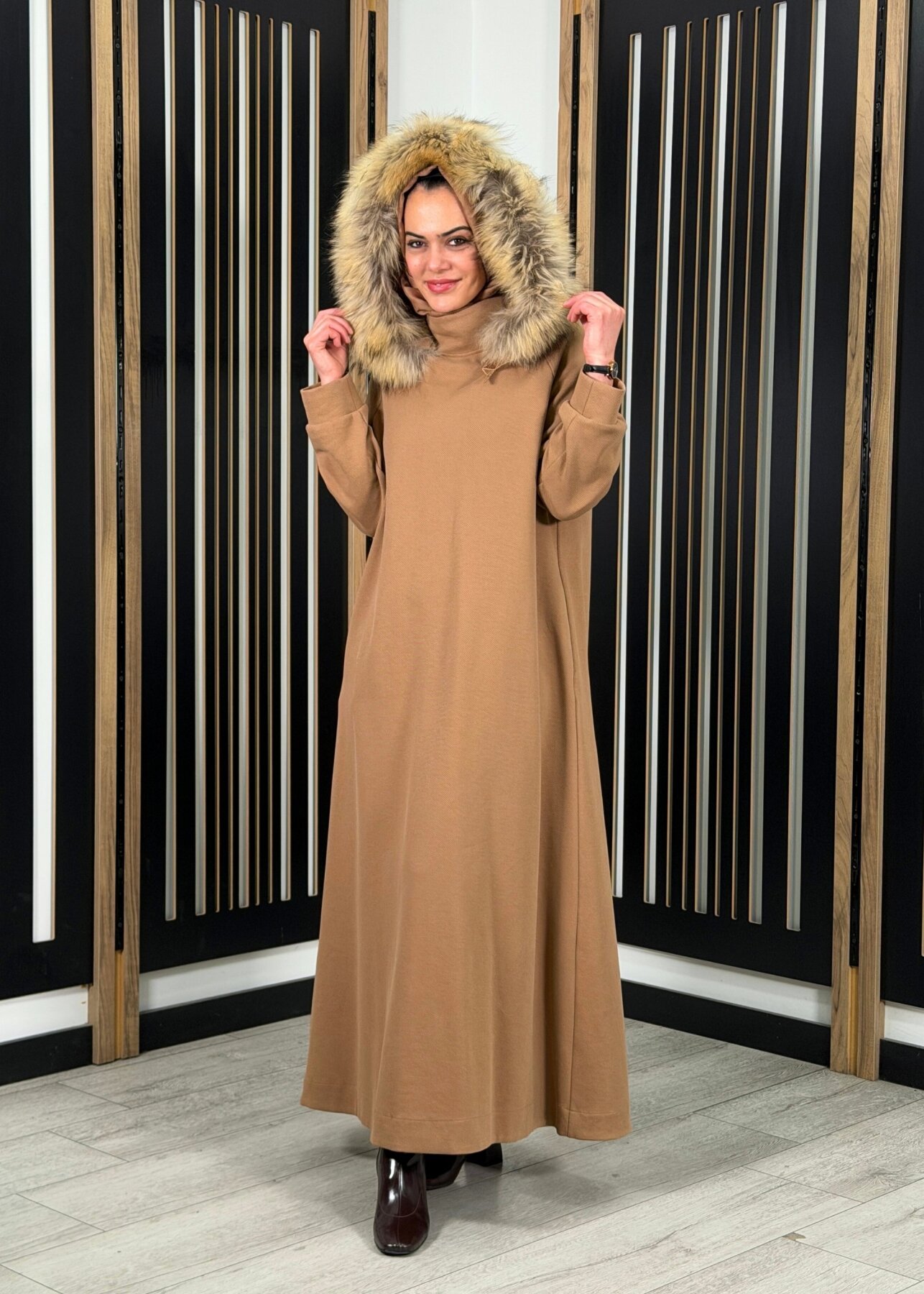 Qupra Safor Elbise CAMEL - 3