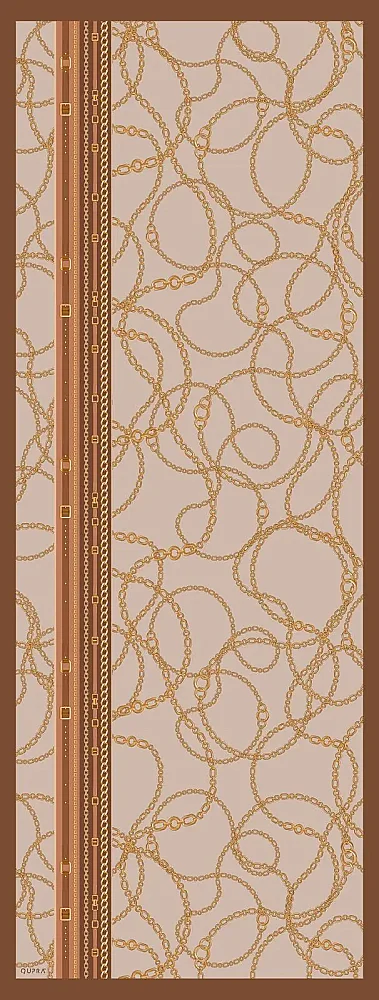 Qupra Zincir Desenli Şal KAHVE - 2