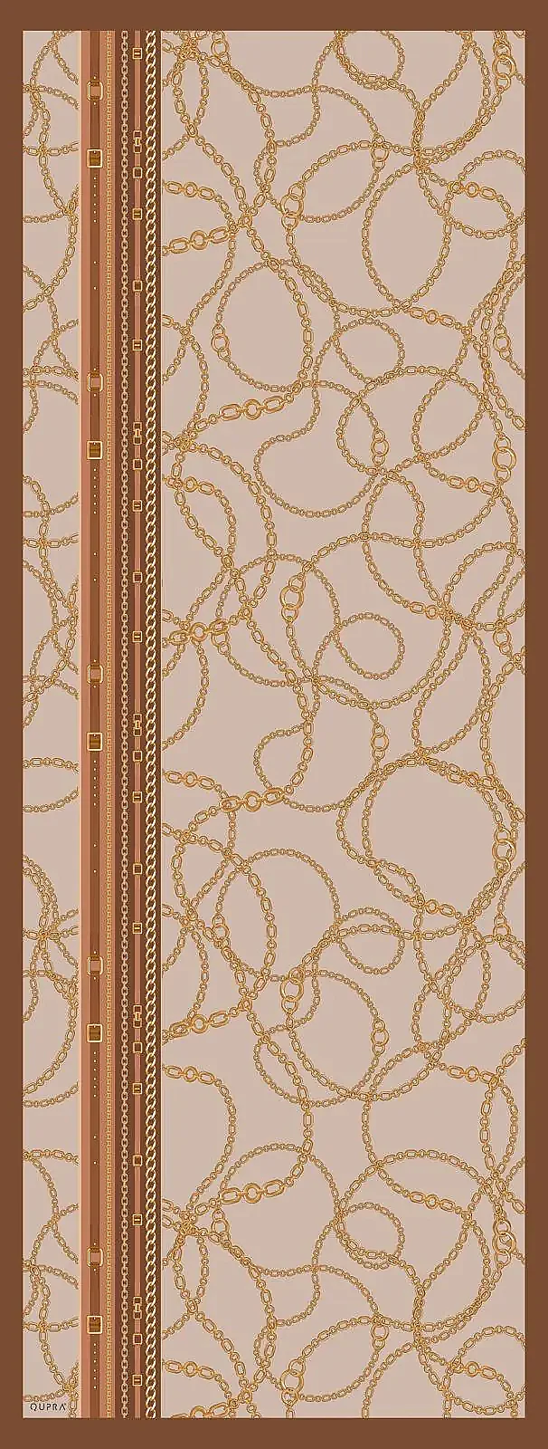 Qupra Zincir Desenli Şal KAHVE - 2