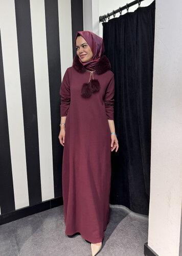 Qupra Zincirli Kürklü Takım BORDO - 2