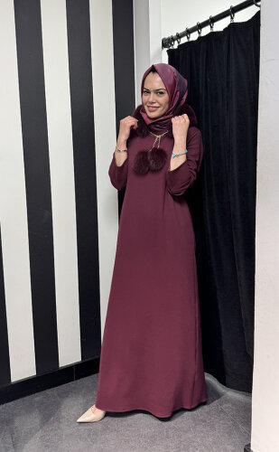 Qupra Zincirli Kürklü Takım BORDO - 1