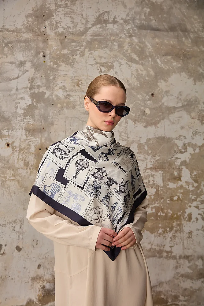 Reve Velvet Eşarp LACİVERT