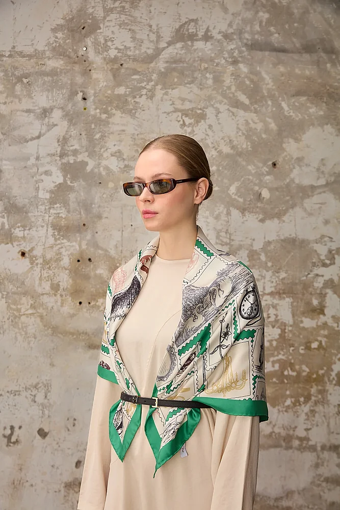 Reve Velvet Eşarp YEŞİL