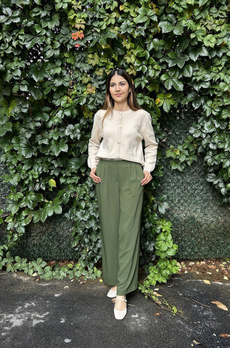 SBL Desing Beli Lastikli Boru Paça Pantolon HAKİ - SBL Design